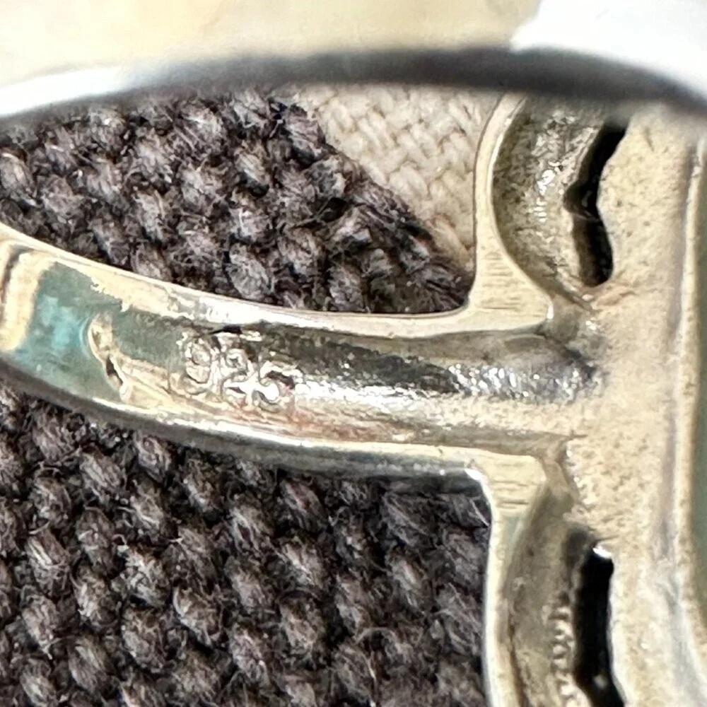 Sterling Silver Southwestern Marcasite Turquoise‎ Ring 7 NEW 925 Tall
